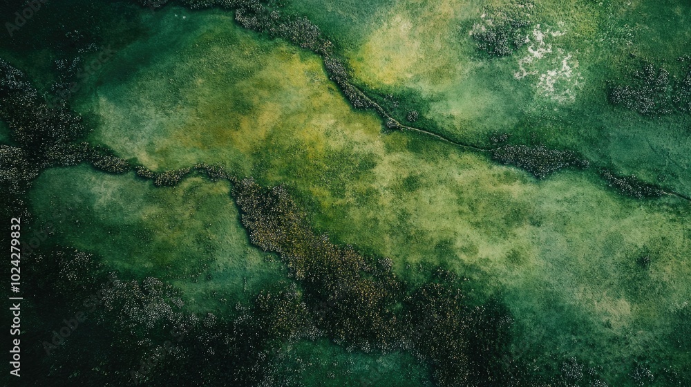 Poster aerial view of summer fields