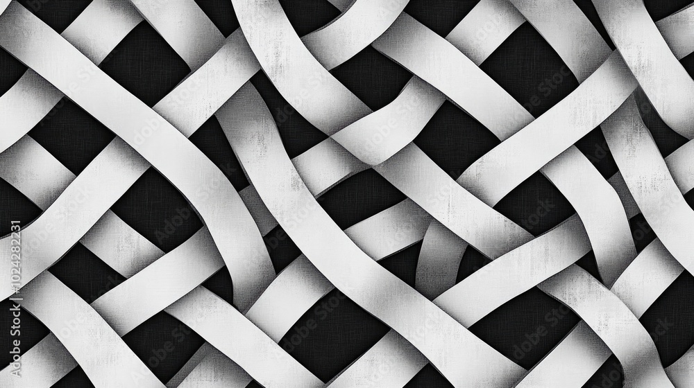 Aufkleber abstract seamless optical illusion black and white background creative illusion with 3d depth ancien