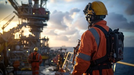 Outdoor Safety Training Session for Engineers at Dusk