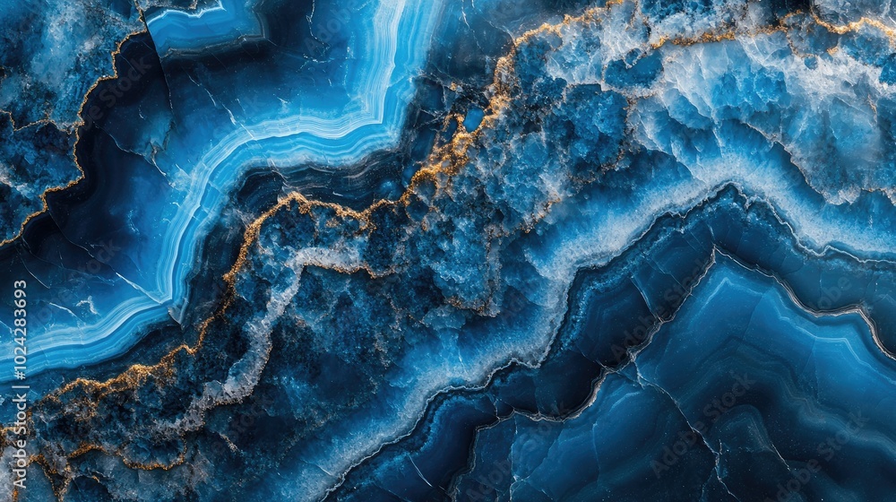 Poster close up of a blue marble texture background showcasing intricate patterns and details