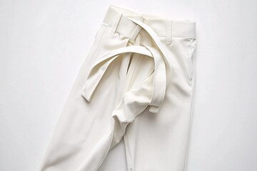 Chic split-hem trousers displayed on a neutral backdrop, emphasizing their contemporary style and adaptability for trendy visuals.