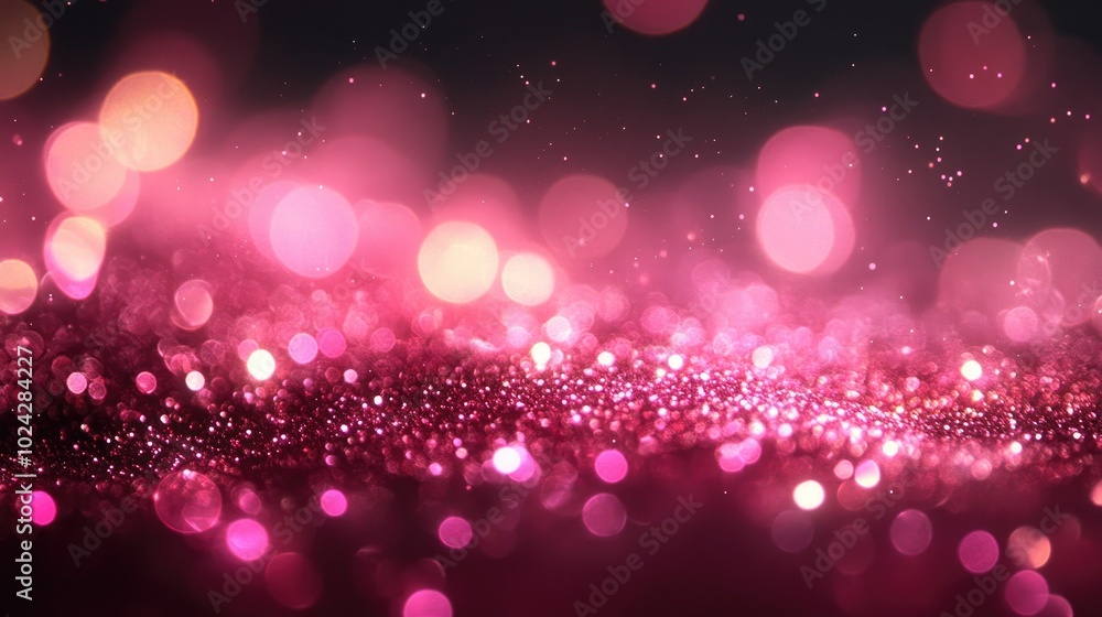 Poster sparkling pink glitter background. perfect for adding a touch of glamour to any design project.