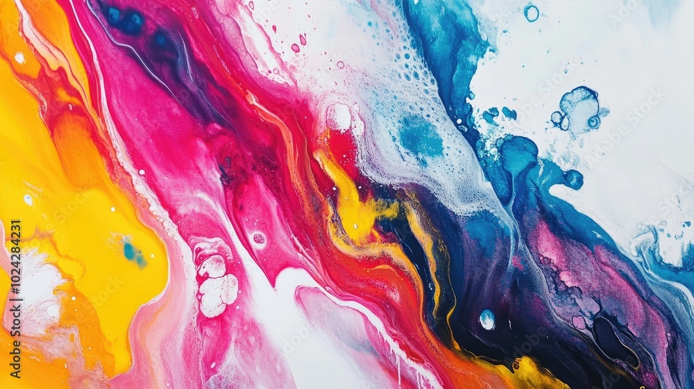 Poster abstract art painting featuring a pattern on a white background