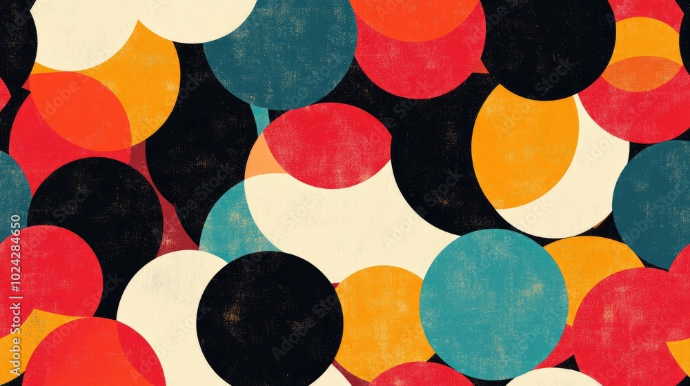 Poster Abstract multicolored circular geometric pattern background