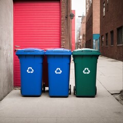 colourful garbage bins