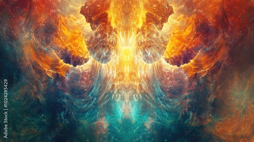 Poster Abstract digital fractal light background featuring a fantasy pattern ideal for use in posters websites cards brochures covers and invitations
