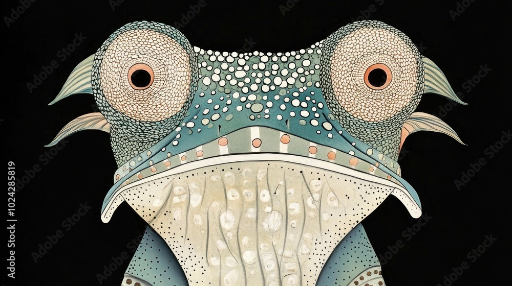 Poster chameleon s face viewed from in front