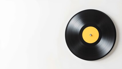 Obraz premium Vinyl Record on White Background for Vintage Music Branding