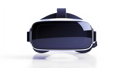 Modern VR Headset Front View on Plain White Background for Technology Branding