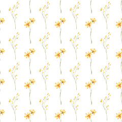 Seamless background, watercolor floral pattern with flowers. Repeat fabric wallpaper print texture. Perfectly for wrapped paper, backdrop.