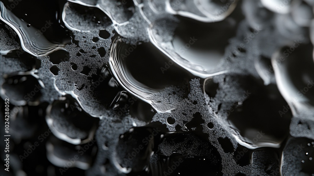 Aufkleber Abstract black patterns on glass surface creating a fantastical visual effect