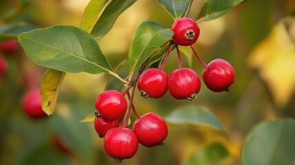 Autumn Fruits of the Spindle Tree Euonymus Europaeus