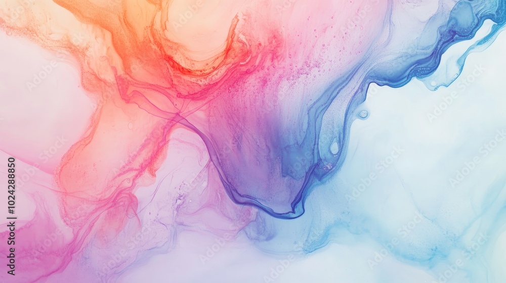 Poster abstract soft background featuring multi colored ink stains with a gentle white grunge effect perfec