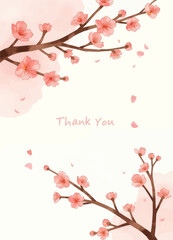 Cherry Blossoms Thank You Card