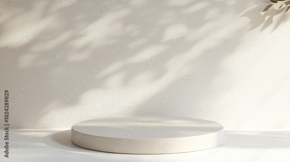 Poster Abstract 3D background featuring a podium against a white backdrop for product display 3D rendered illustration