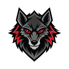 wolf head vector icon, Black wolf head logo vector icon on a white background. 