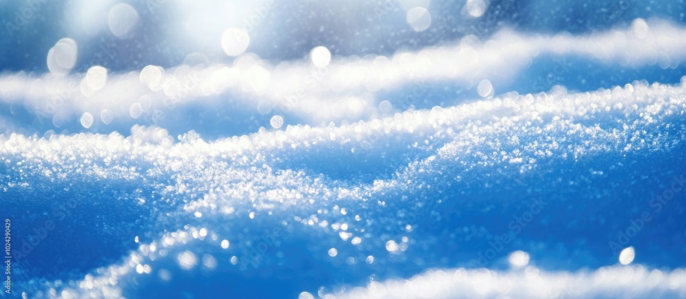 Poster bright blue macro snowscape with diagonal division