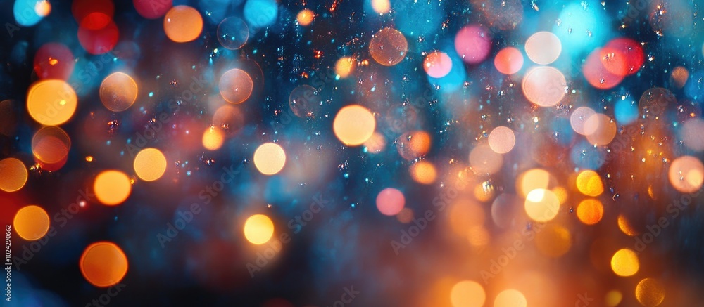 Poster colorful lights bokeh abstract background for design