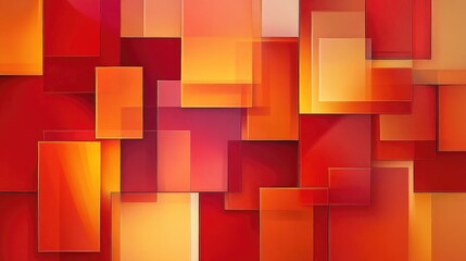 Abstract Geometric Background Red and Orange Design Generative Art Mosaic Randomly Arranged Shapes Artistic Graphic Surreal Illustration Variety of Decorative Rectangles