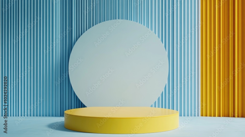 Poster abstract blue geometric background suitable for presentations and exhibitions 3d render of a round p