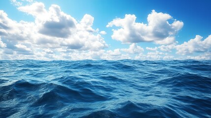 Seamless Blend of Ocean and Sky in Scenic Landscape