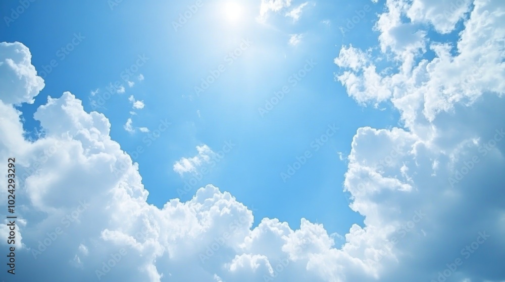 Aufkleber blue sky with white clouds stunning background for various uses clear day with pleasant weather