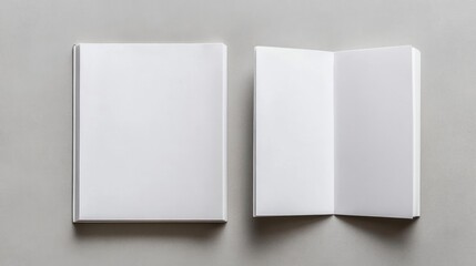 Blank Book Mockup on Grey Background