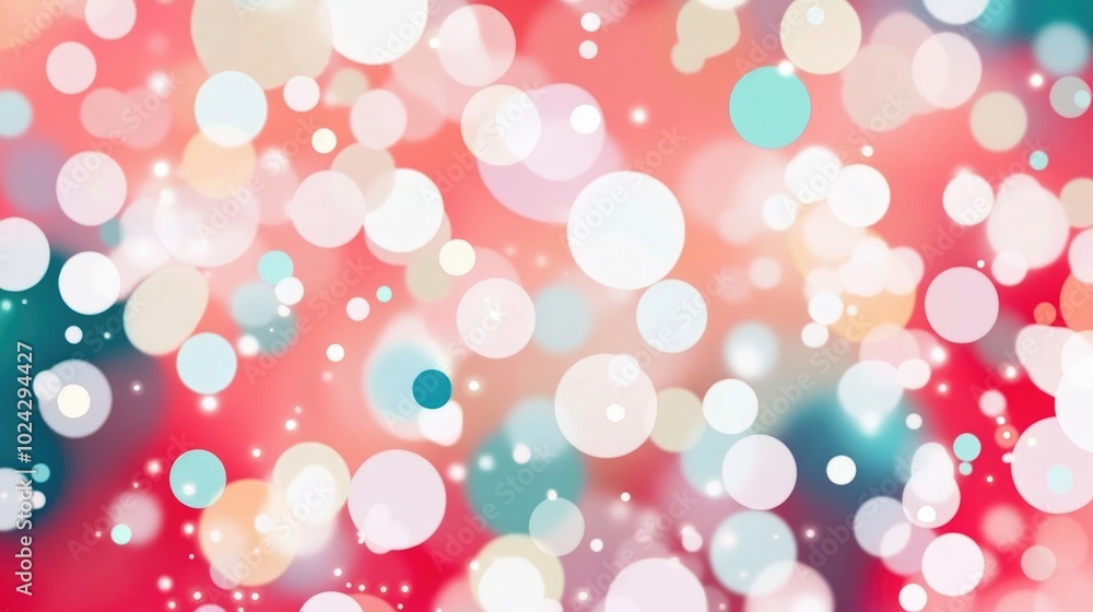 Poster abstract blue background featuring white circular bokeh