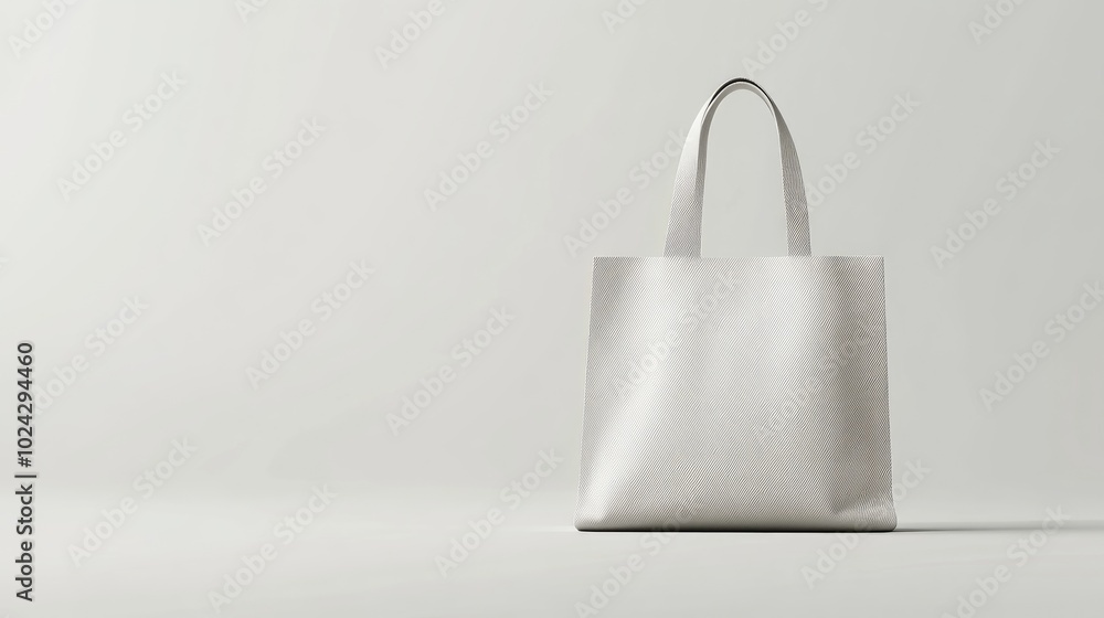 Poster blank tote bag mockup design displayed on a white background featuring 3d rendering and illustration