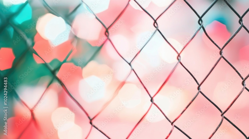 Poster close up of a metal fence with a blurred background