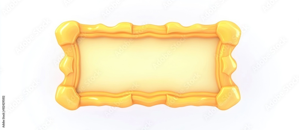 Poster antique golden classic old vintage wooden rectangle mockup canvas frame isolated on white background