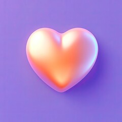 Design Element - 3D Heart Shape Icon with Smooth Rounded Edges, Minimalist Design Emphasizing Love and Care, Set Against a Solid Background