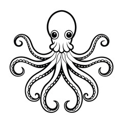 illustration of an octopus line art 