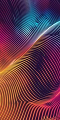 Vibrant Abstract Background with Colorful Wavy Lines in Gradient Hues of Blue, Pink, and Yellow