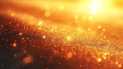 Abstract background with golden glitter and bokeh lights, perfect for holiday, celebration, or festive designs.