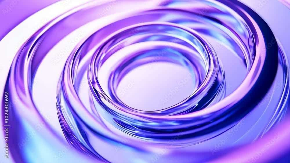 Wall mural abstract three dimensional curved glass shapes