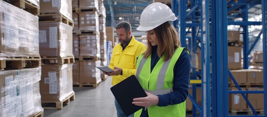 Warehouse Workers Checking Inventory