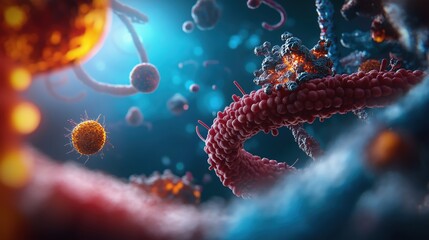 Fototapeta premium bacteria under microscope