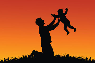 Father Throwing Child in Air Silhouette