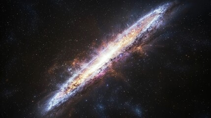 Obraz premium Cosmic Horizon - A Celestial Cosmos 3D Render with Captivating Galaxies and Interstellar Gas displaying Ultra-Detailed, Cinematic Lightning