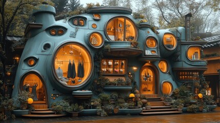 Fototapeta premium Unique Circular Building Architecture in China