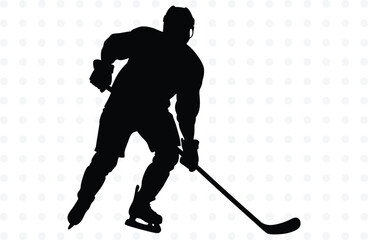 Silhouette of a Ice Hockey Player