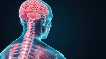 Chronic spine pain, holographic degenerative disease visualization, futuristic treatment approach