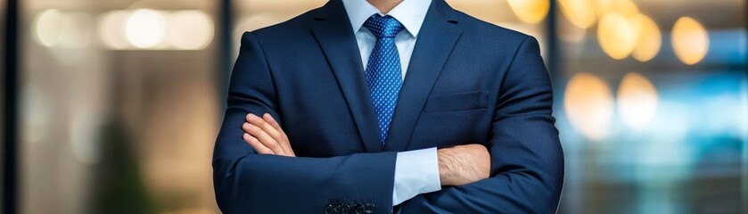 Successful businessman in modern office, portrait of ambition and achievement in the corporate world