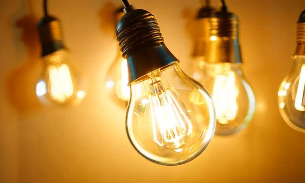 light bulb on black background