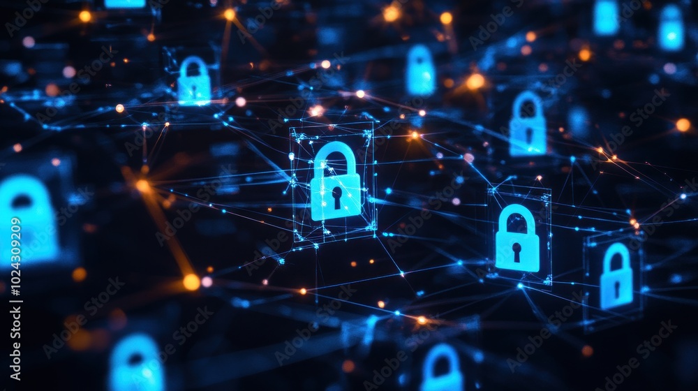 Poster cybersecurity network: secure data and digital assets