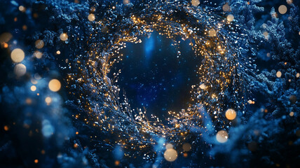 A mesmerizing winter solstice celebration with shimmering lights and enchanting scenery