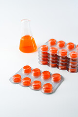 Medical lozenges for relief cough, sore throat and throat irritation isolated on white background