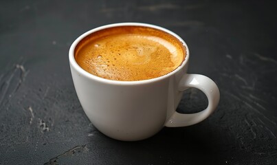 Fototapeta premium a potent coffee cup against a dark backdrop, Generative AI.