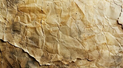 Crumpled and Stained Brown Paper Texture